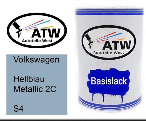 Volkswagen, Hellblau Metallic 2C, S4: 500ml Lackdose, von ATW Autoteile West.